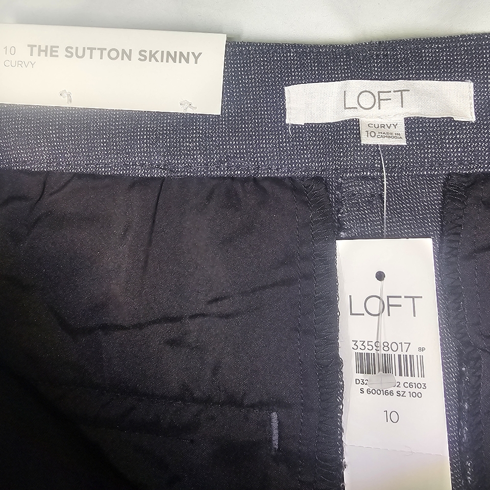 Ann Taylor Loft Sutton Skinny Pants - Women's Size 10 - NWT Gray Office Work - Picture 6 of 10
